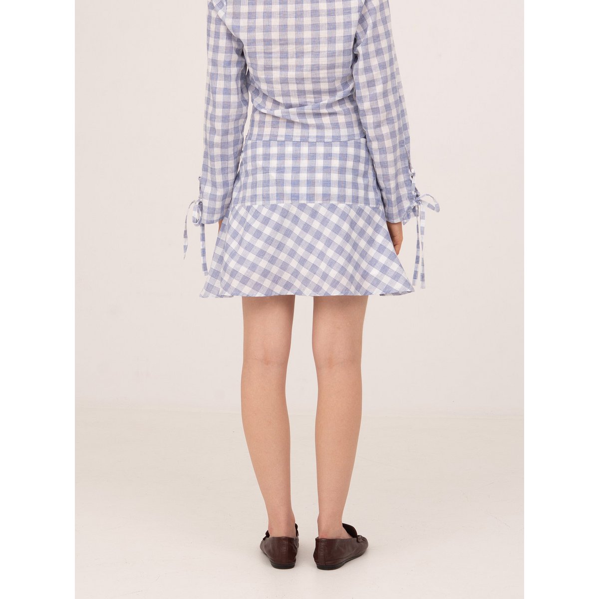 Pendle plaid blå mininederdel