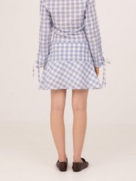 Pendle plaid blå mininederdel
