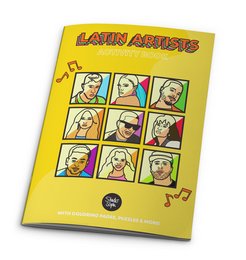 Libro de actividades para colorear de artistas latinos