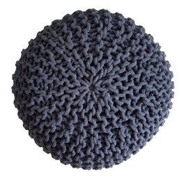Knitted stool pouf Ø 45 H 30 cm cm seat pouf knitted floor cushion
