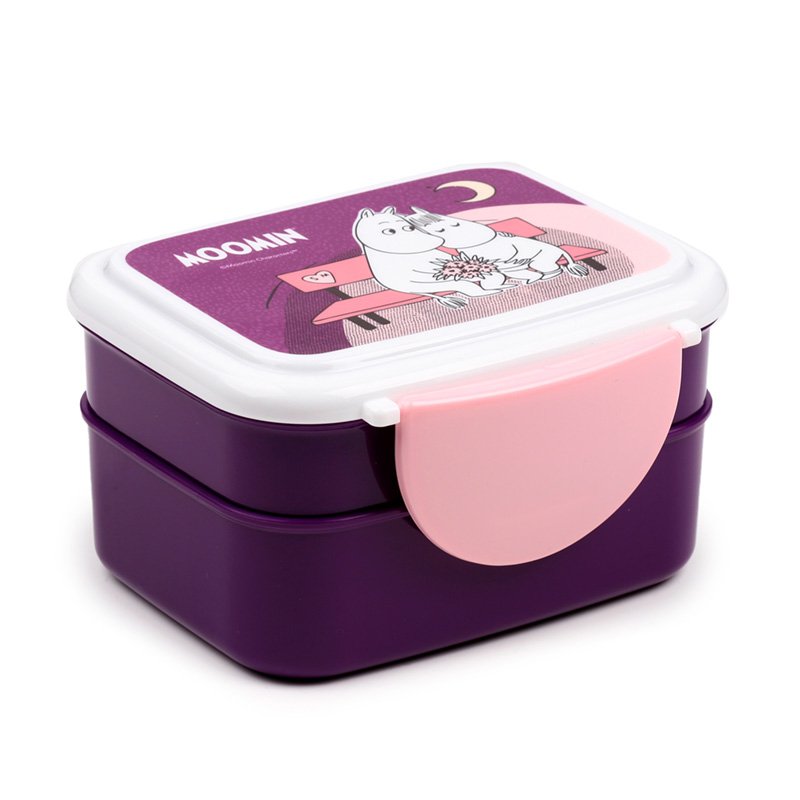 Mumin Clip Lock gestapelte Bento-Lunchbox mit Besteck
