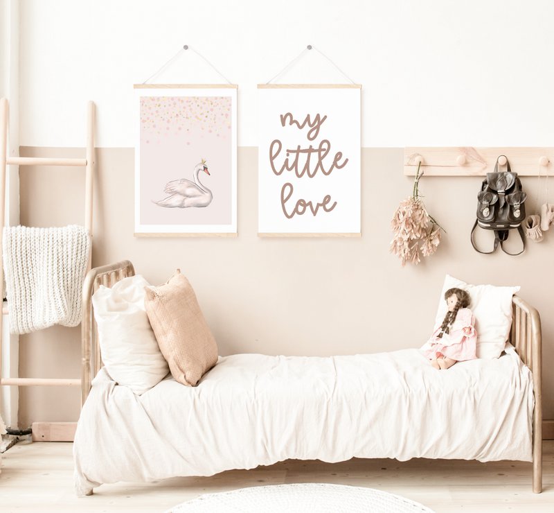 Schwan-Plakat, Ballett-Plakat, Ballerina-Plakat, Ballett-Druck, Ballett-Plakat, Mädchen-Zimmer-Plakat, Mädchen-Kinderzimmer-Plakat, rosa Mädchen-Zimmer-Dekor