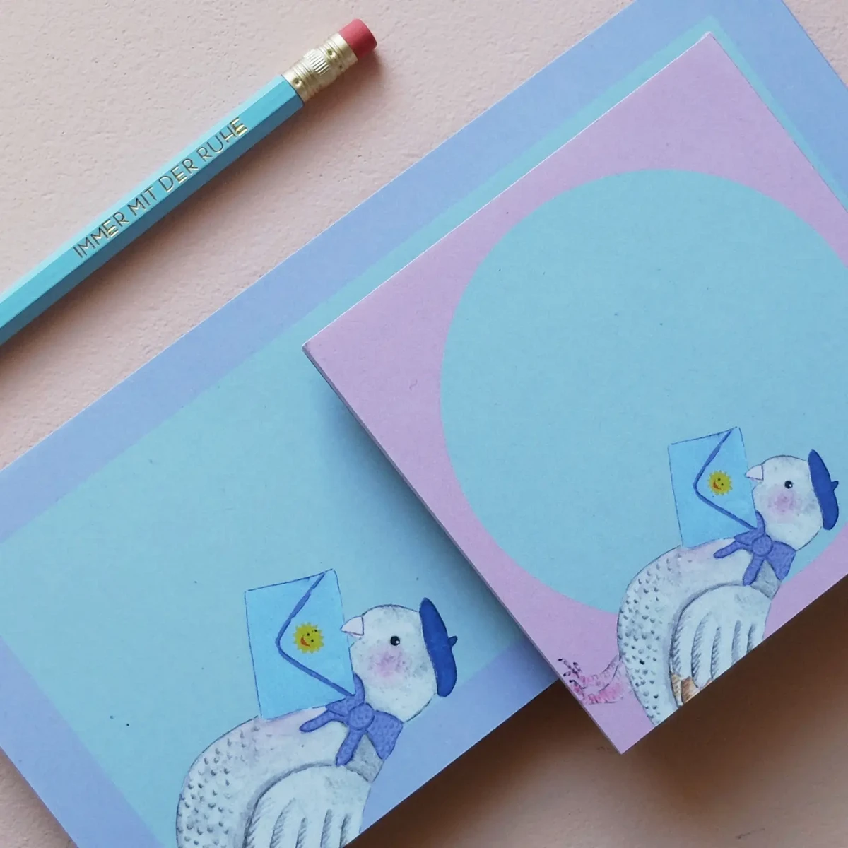 Notepad 10x20cm carrier pigeon