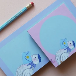 Notepad 10x20cm carrier pigeon