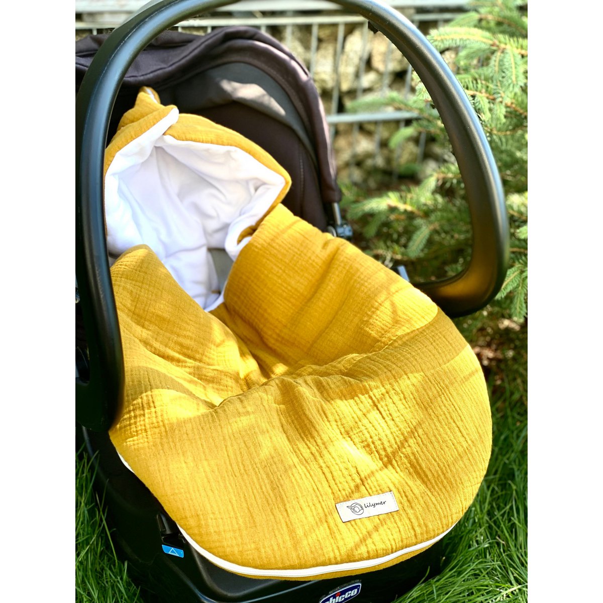 Baby-Fußsack aus Bio-Musselin: Kinderwagen- und Autositz-Schlafsack, Öko-Tex, zertifiziert aus 100 % Musselin, atmungsaktiver Autositzbezug