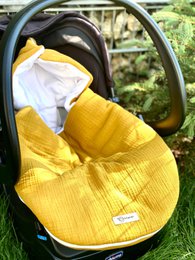 Sacco nanna in mussola organica: sacco a pelo per passeggino e seggiolino auto, Oeko-Tex, certificato 100% mussola, coprisedile traspirante per auto