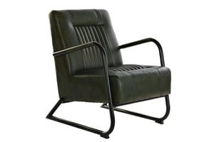 METAL LEATHER ARMCHAIR 62X82X84 GREEN MB199871