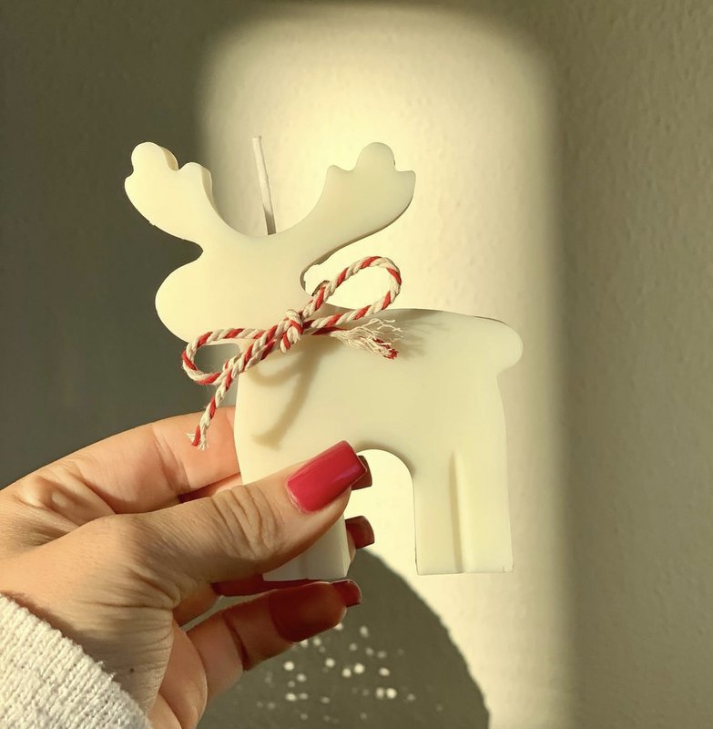 Rudolph Christmas Candle