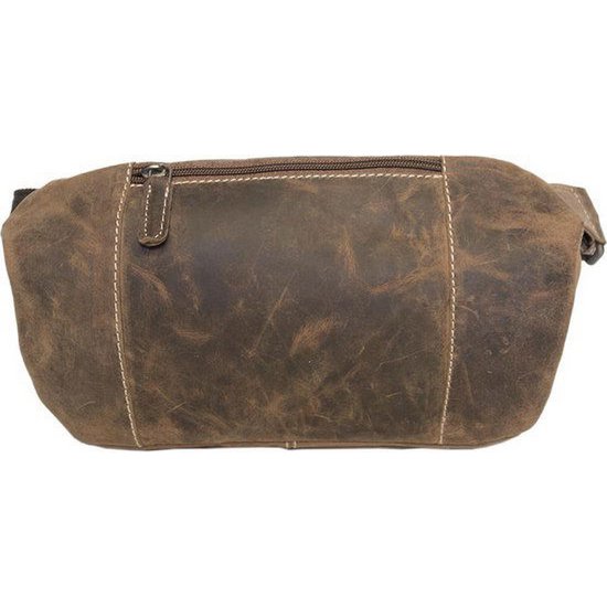 Hofte taske damer eller hofte taske mænd cognac farverig læder fanny pack