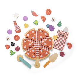 Coffret de jeu pizza en bois
