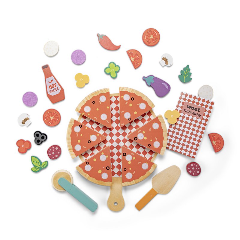 Coffret de jeu pizza en bois