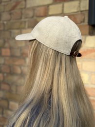Naturlig linned baseballkasket CacheMio® |Ubleget stof | Uforarbejdet linned