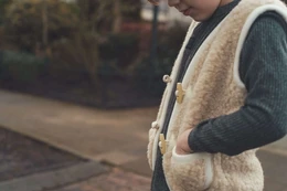 Woolen body warmer - Cappuccino
