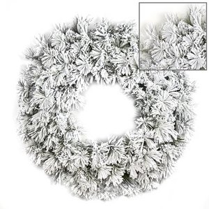 Flock.Needle Pine Wreath Wh 152cm PINION