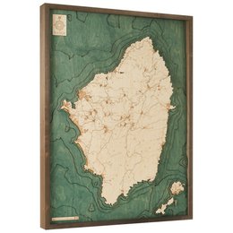 NAXOS - Mapa de pared de madera 3D - versión L