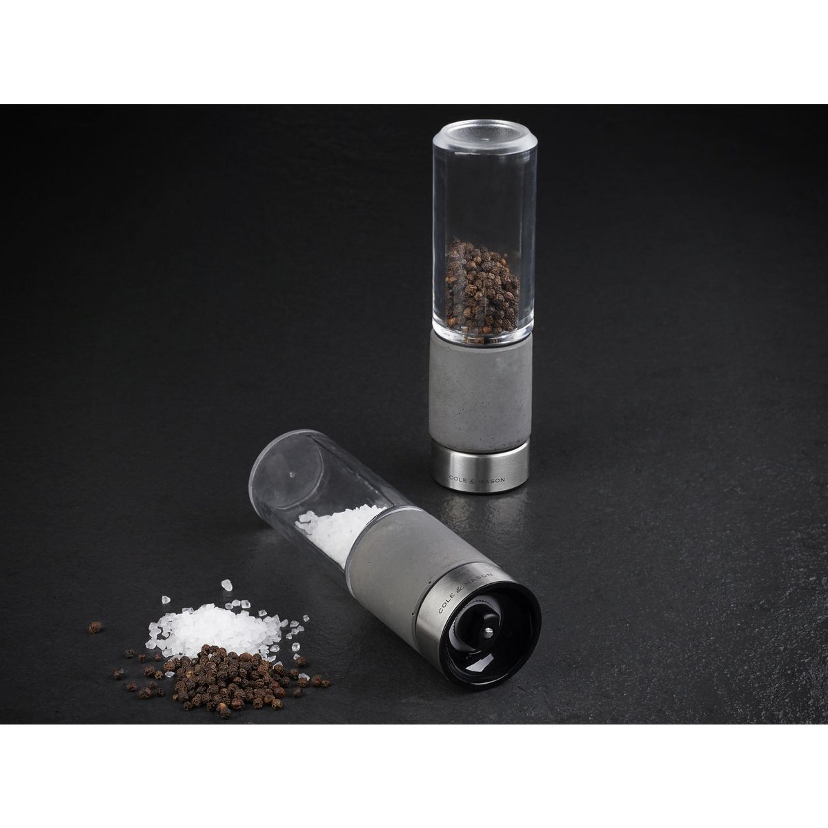 Precision+ Stemless Regent Concrete Pepper and Salt Mill Set 18cm