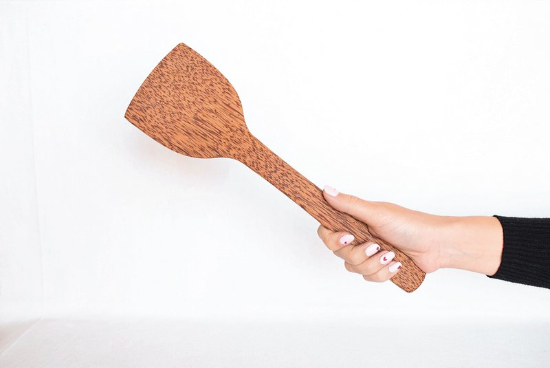 Træ køkkenspatel | Stor størrelse 33 cm | naturlig
