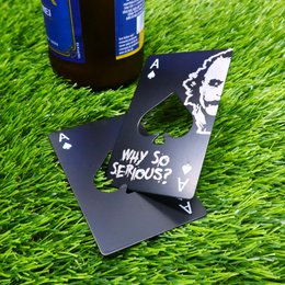 Abridor de botellas de joker de acero inoxidable negro, ¿por qué tan serio?