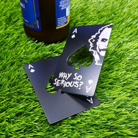 Black Stainless Steel Joker Bottle Opener, Why So Serious