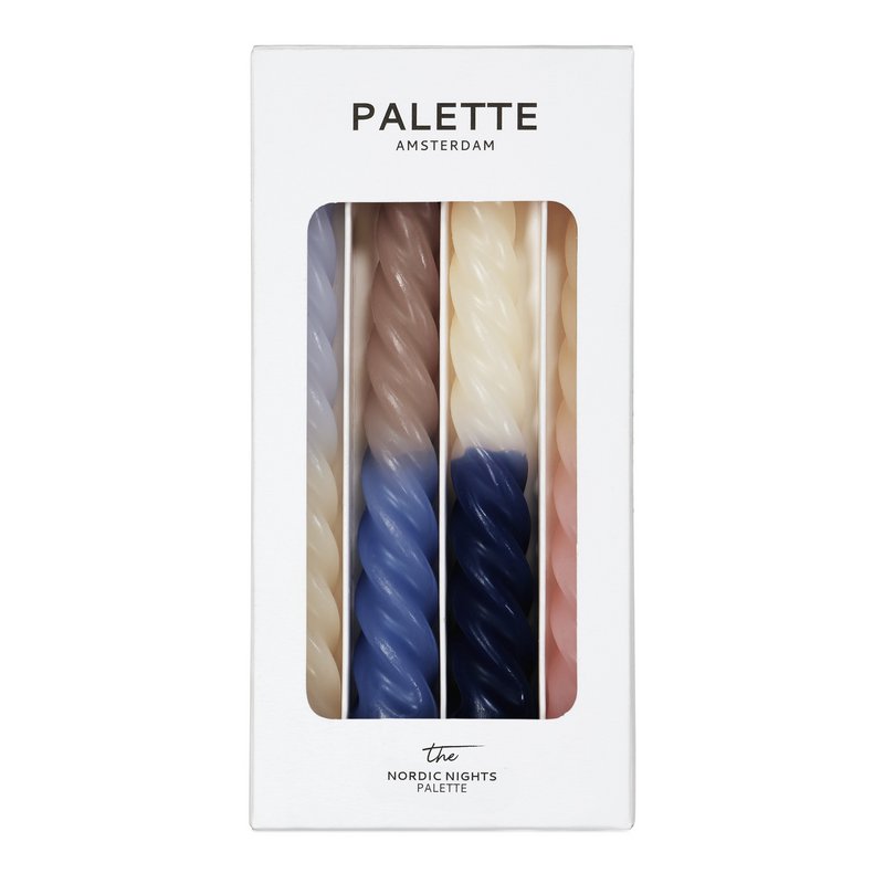 Świece stołowe Twisted Dip Dye — zestaw 4 szt. — Nordic Nights