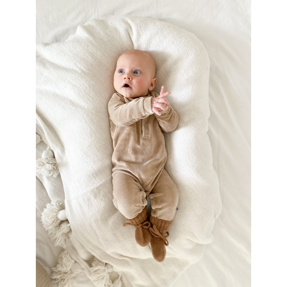 Merino wol bootie slofjes brown