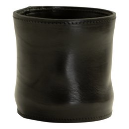 Vase læder L sort