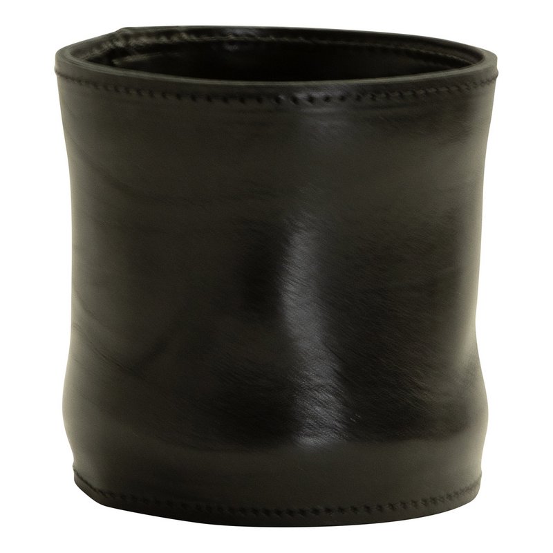 Vase læder L sort