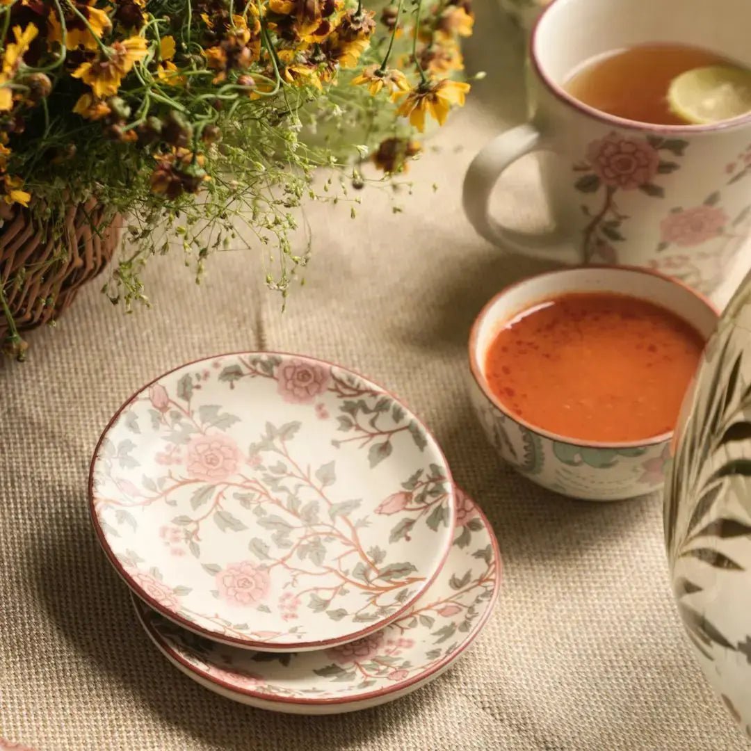 Dinner Plate | Handcrafted Serving Floral Peony | Stoneware