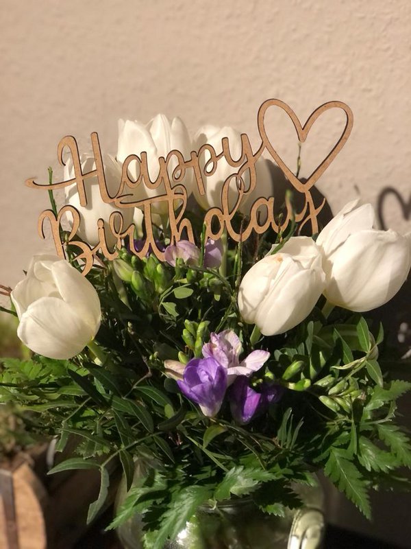 Kage topper "Happy Birthday"