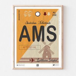Cartel de destino de amsterdam