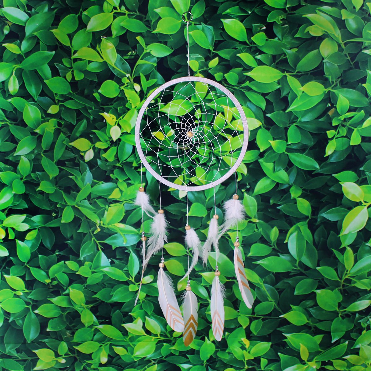Window decoration dream catcher white gold 22cm
