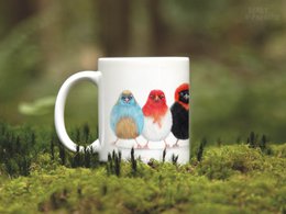 Ceramic Mug, African Birds, Funny Mugs, Animal Mug