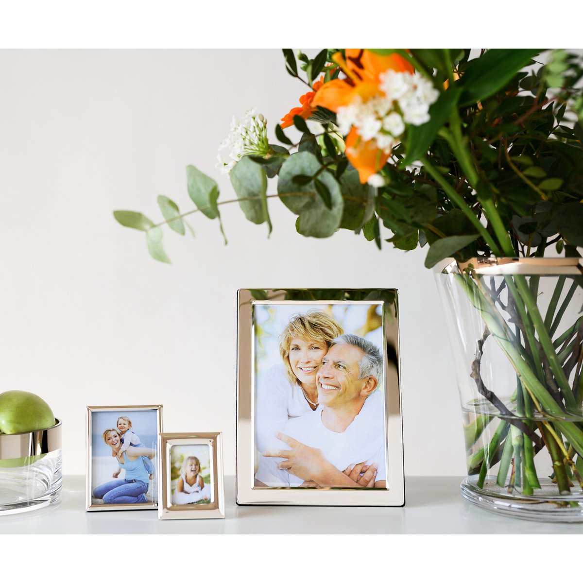 EDZARD set of 2 photo frames Salerno for photo 13 x 18 cm, noble silver-plated, tarnish-resistant