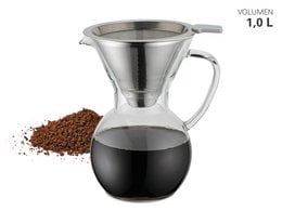 Stainless steel pour over coffee maker with 600 ml capacity, suitable for brewing high-quality coffee.