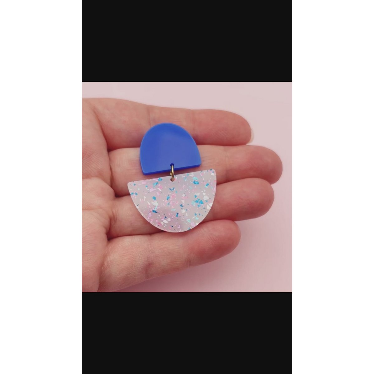 Boucles d'oreilles Odette - Bleu / Neon Terrazzo