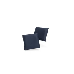 Dark blue cushions, square shape, textured fabric, set of two, 45x45cm pillows for sofa.