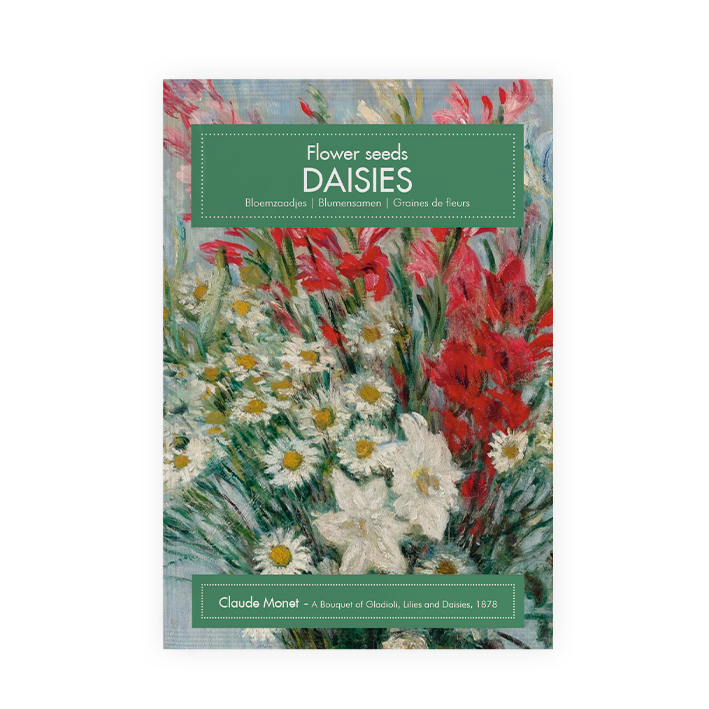 Sachet de graines carte postale, Marguerites, Monet