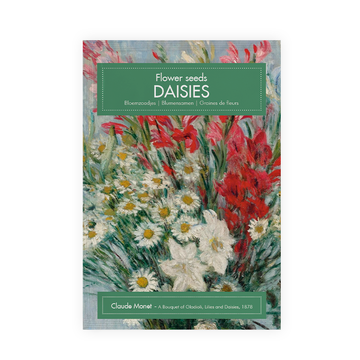 Sachet de graines carte postale, Marguerites, Monet