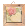 wooden tile old dutch rose and heart