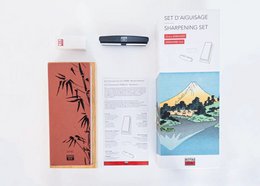 Kitchen Accessories - KOTAI sharpening set with double-sided 2000/6000 grit whetstone, anti-slip bamboo base, flattening stone and 15 degrees angle guide