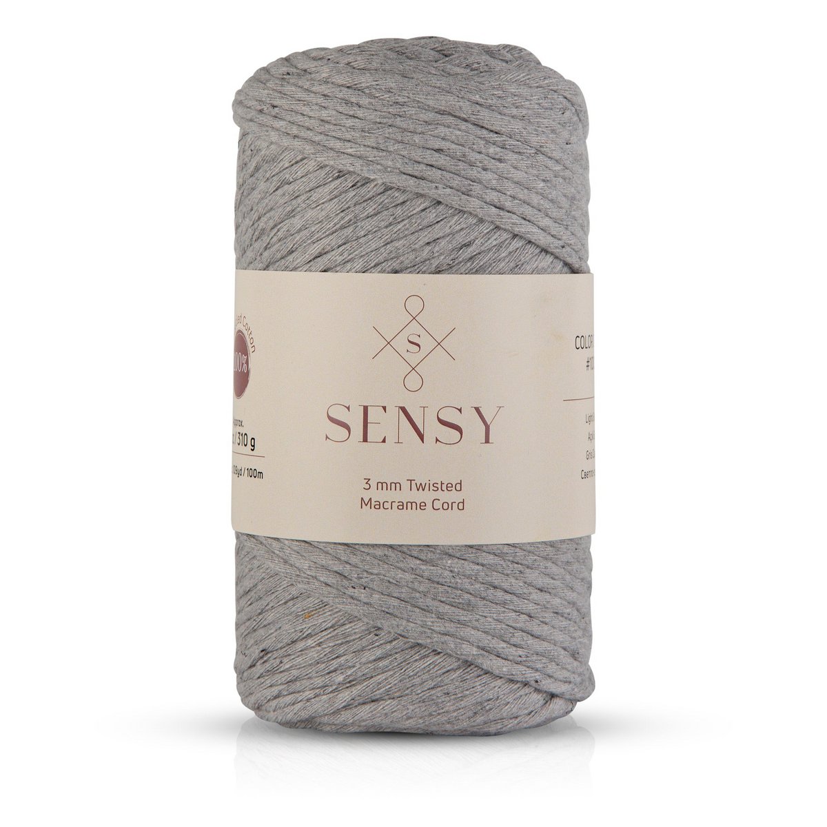 Sensy Premium 3 mm - 109 iarde Cavo macramè a filo singolo in cotone riciclato al 100%