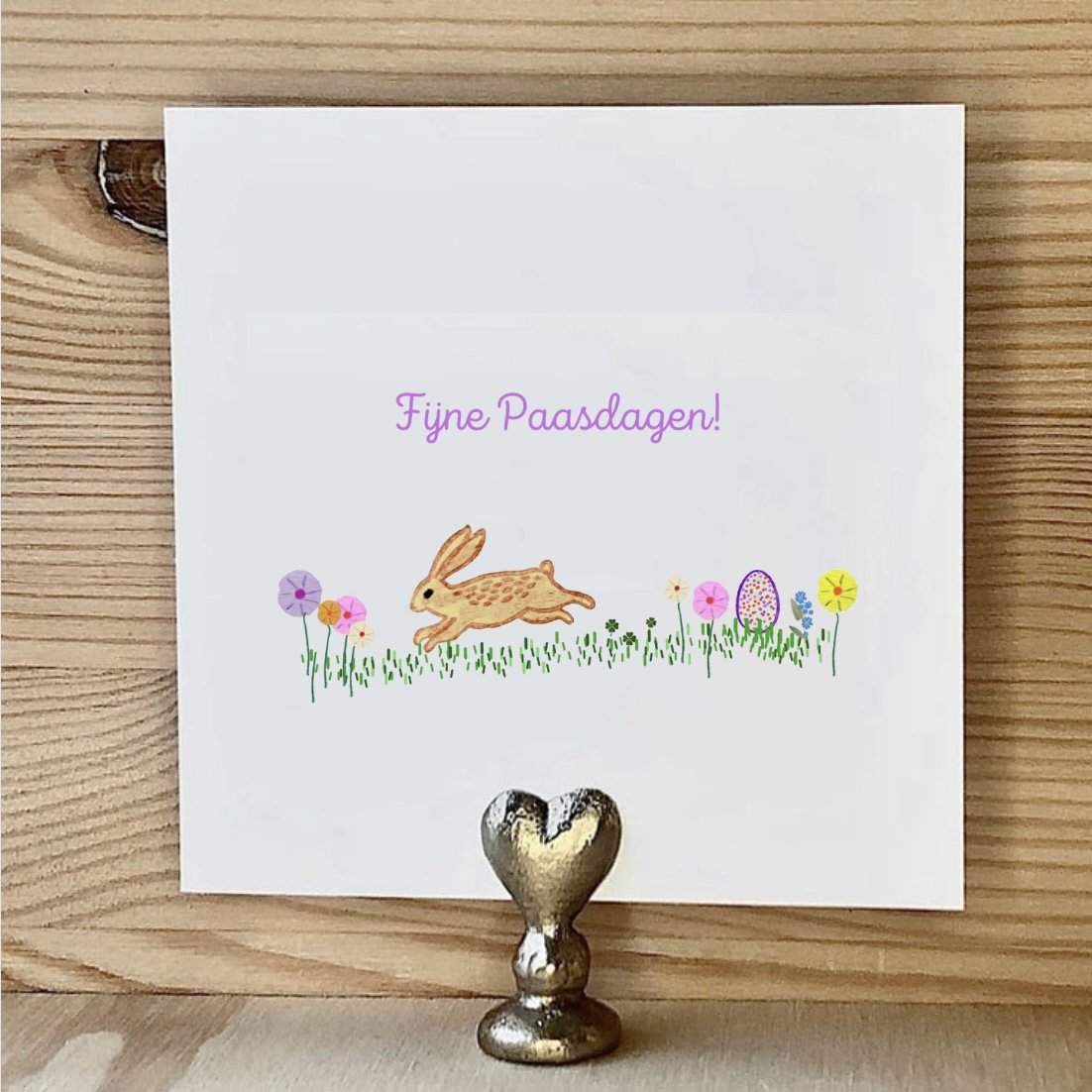 Tarjeta Con Conejito De Pascua