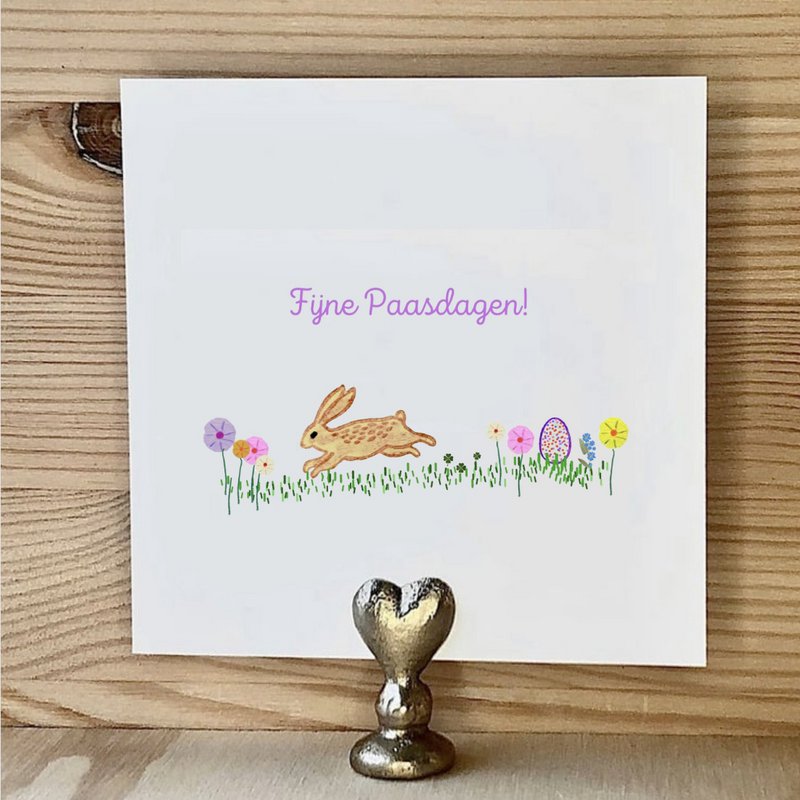 Tarjeta Con Conejito De Pascua
