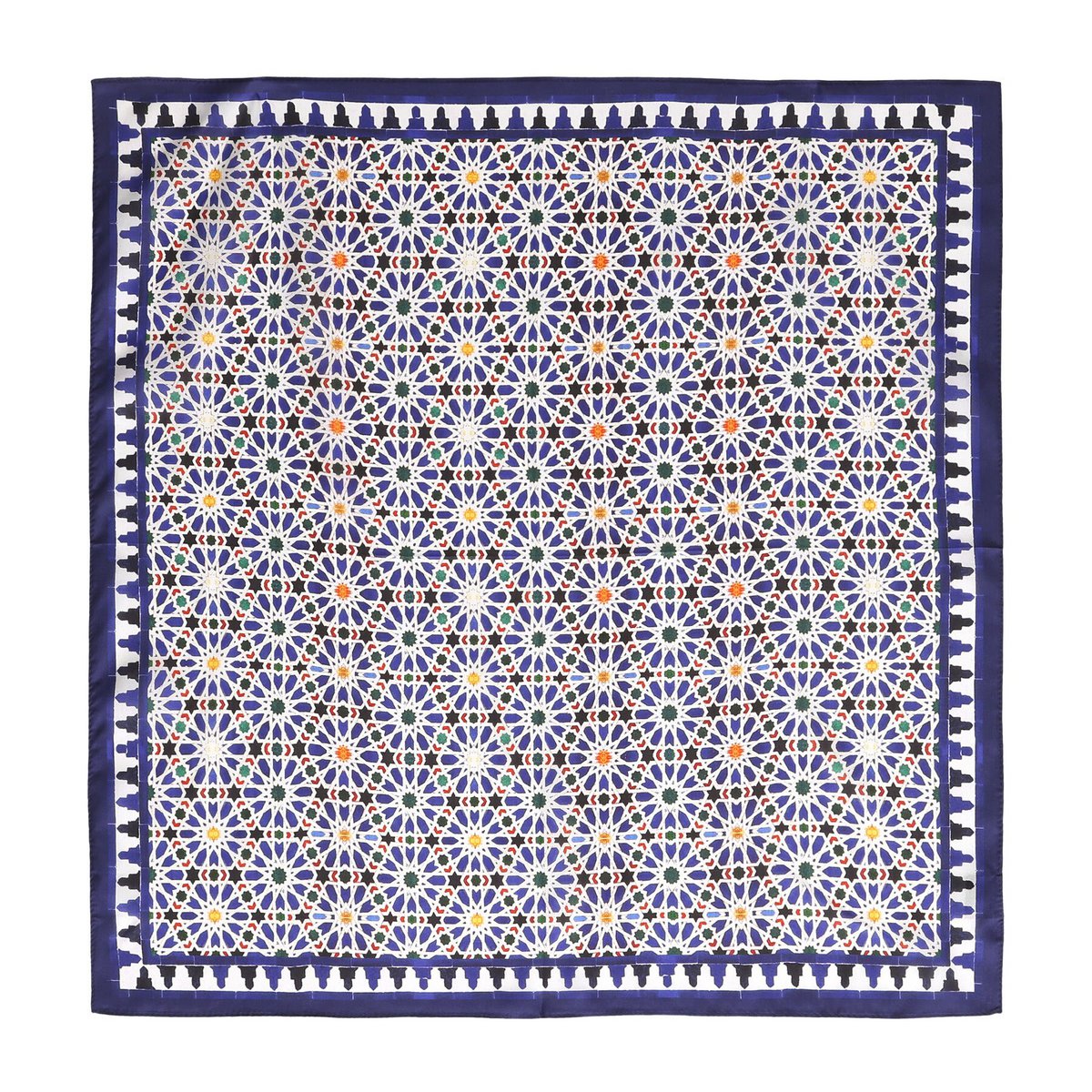 Foulard Carré Bleu Zellige v2