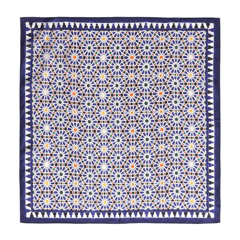 Foulard Carré Bleu Zellige v2