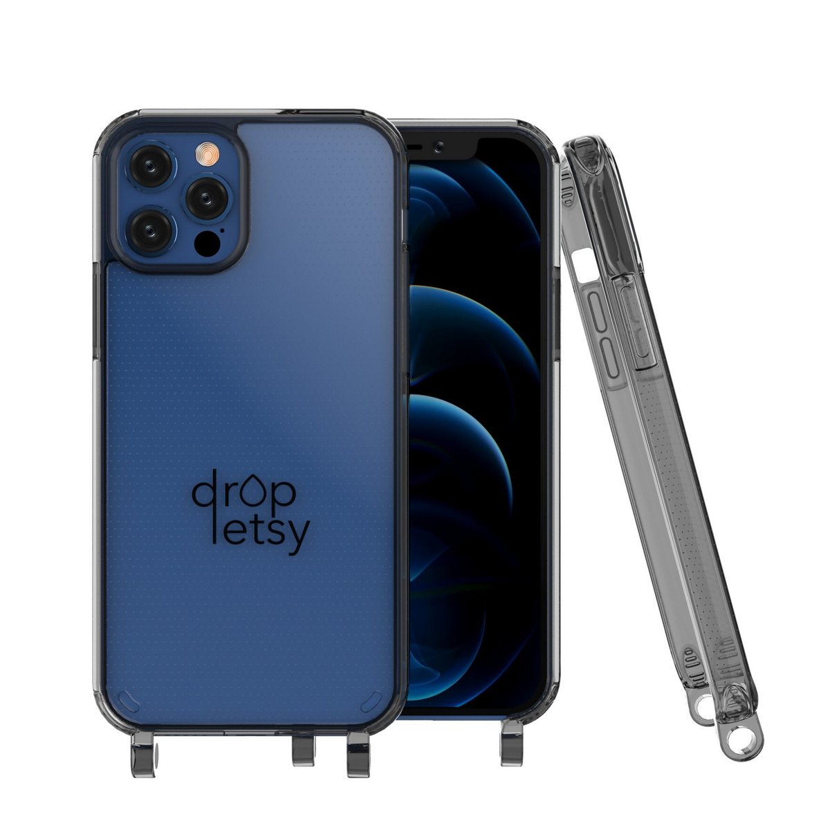 Etui na telefon iPhone 12 Series SZARE przezroczyste