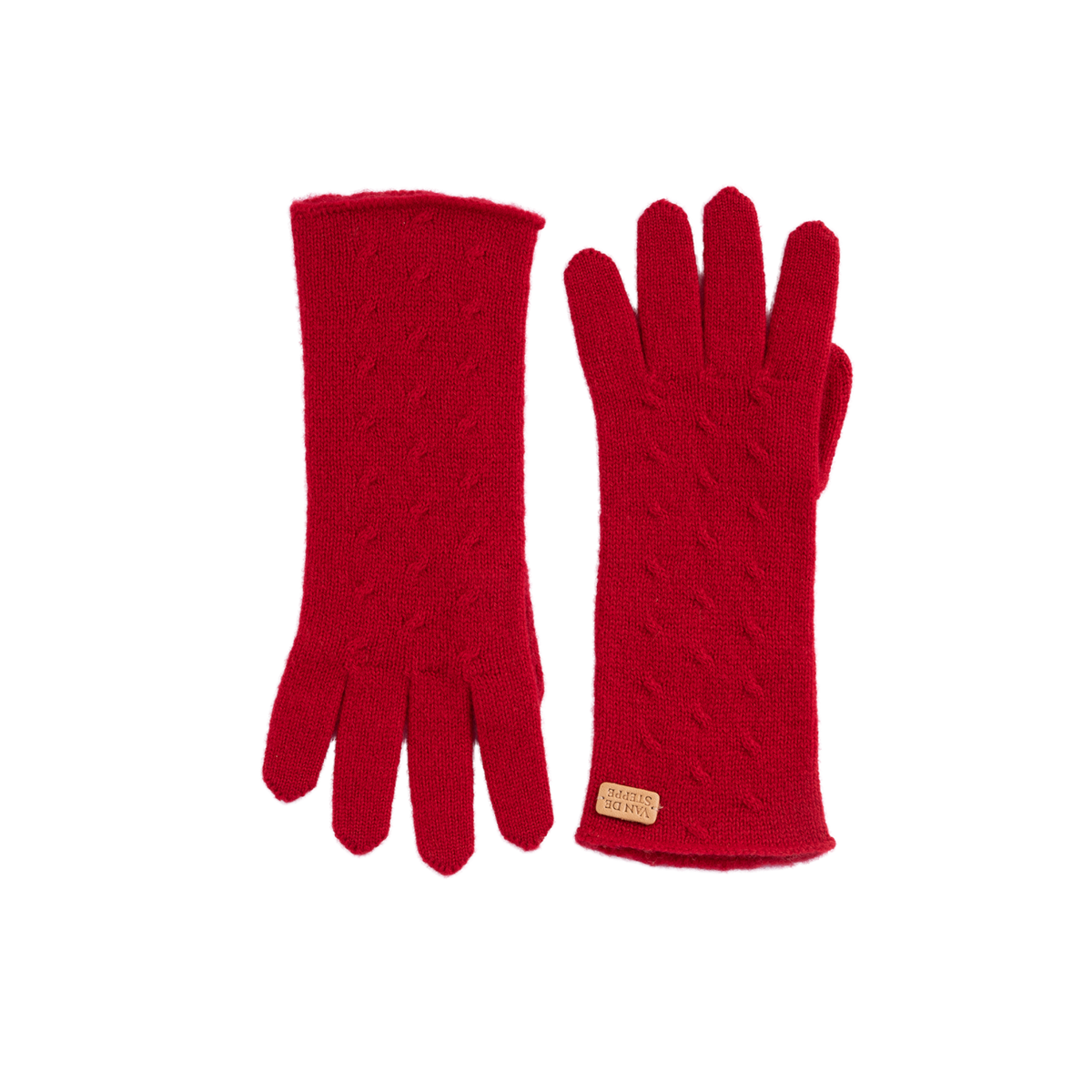 Wavy Knit Cashmere Gloves