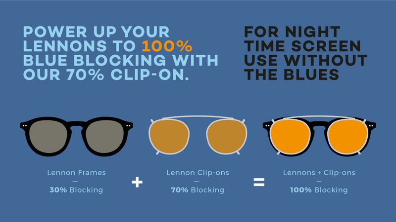 Anteojos de luz azul Lennon - Lentes para uso diario con clip resistente