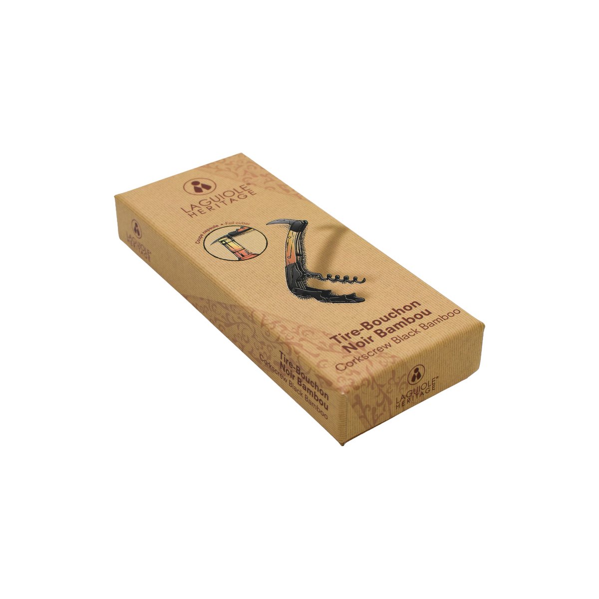 Laguiole Héritage Sommelier – Cavatappi con manico in bambù nero