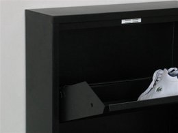 Naturn Living Metal shoe cabinet 6 - doors - set of 2 | 108 x 103 x 17 cm | Functional and compact shoe cabinet for stylish storage of your shoe collection | Shoe rack | Matt black